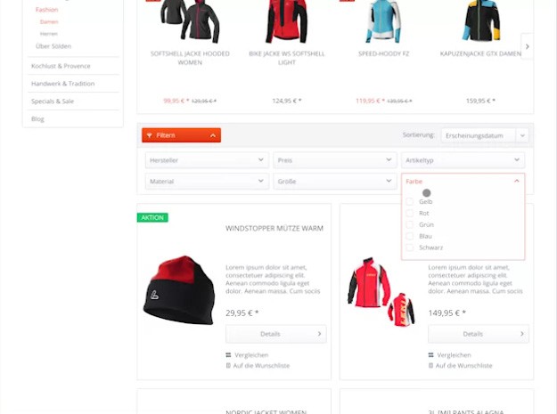 Varianten-Filter Shopware 5.4
